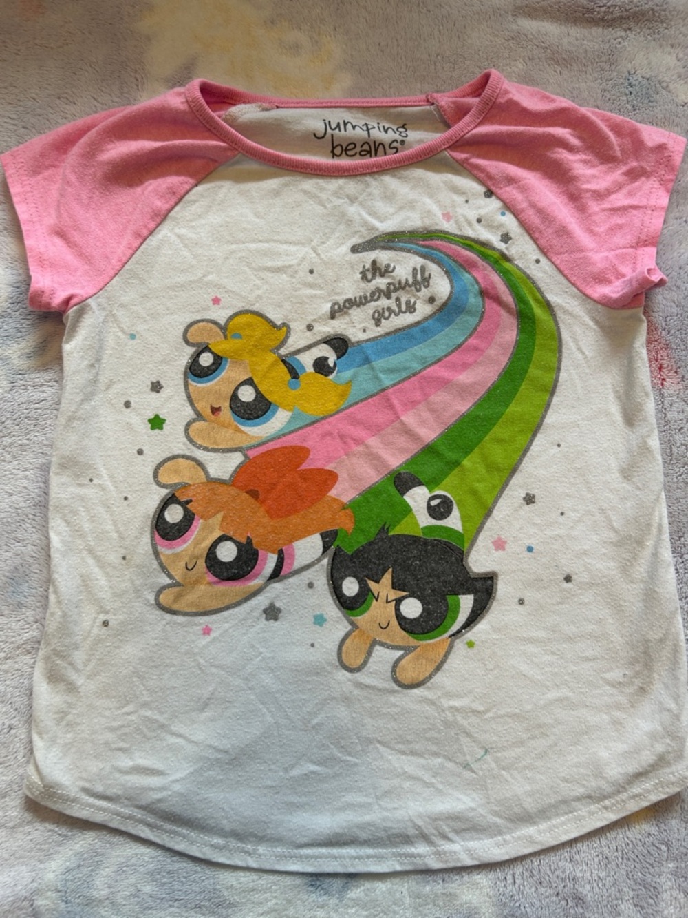 jumping beans White & Pink Powerpuff Girls Raglan Tee